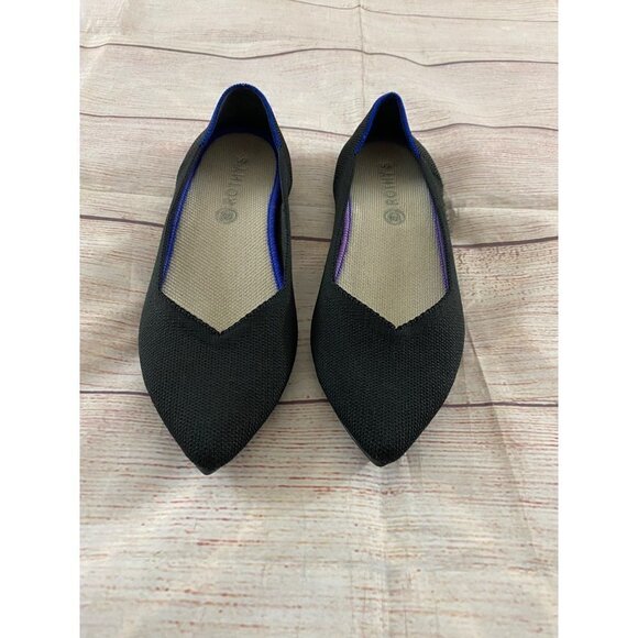 Rothy's Women's Black Pointed Toe Ballet Flats - 9 - Picture 2 of 10